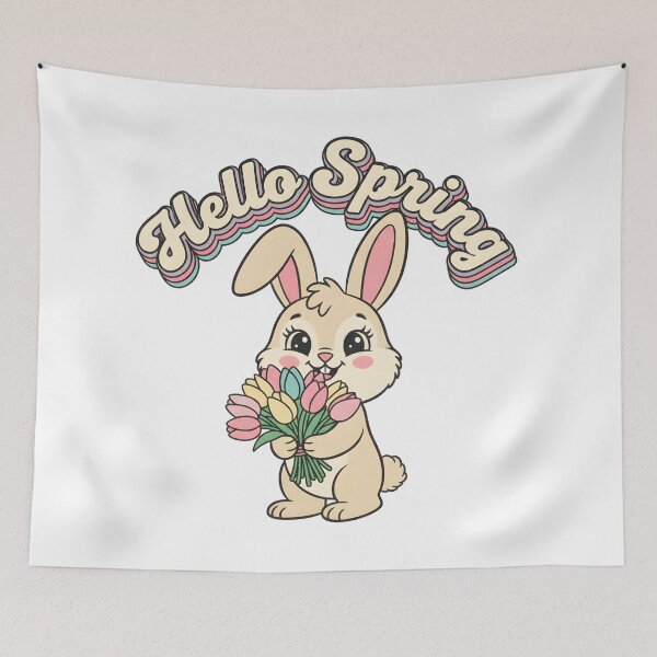 Item preview, Hello Spring Bunny – Vintage Retro Easter Cartoon designed and sold by DIRTYSKETCHH.