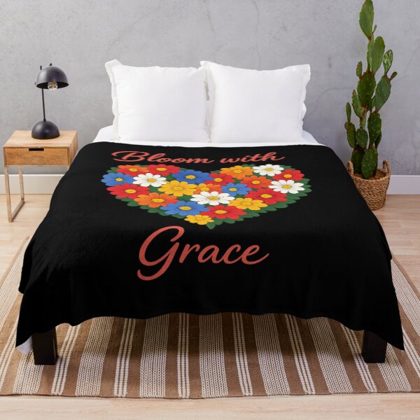 Item preview, Bloom with Grace Floral Heart Inspirational designed and sold by Ali-printshop.