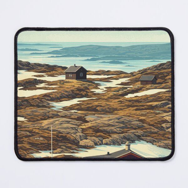 Item preview, Red Cabin in the Mountains - Ulriken, Norway Illustration designed and sold by darekkocurek.