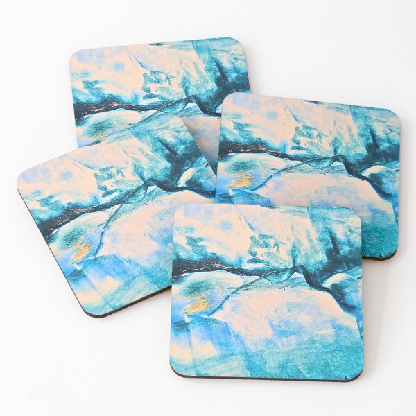 Item preview, Ocean Current – Serene Blue Abstract Flow with Gold Accents designed and sold by McKay Edition.