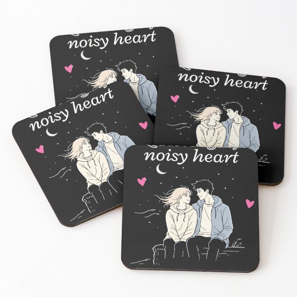 Item preview, Quiet Night, Noisy Heart – Romantic Line Art Couple Design designed and sold by ayvidemporium.