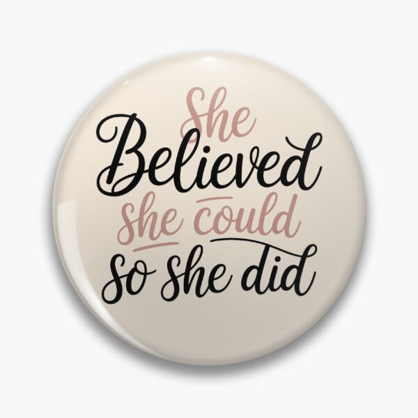 Item preview, She Believed She Could So She Did Inspirational Feminist Quote Typography Design designed and sold by ABLAT-CREATIONS.