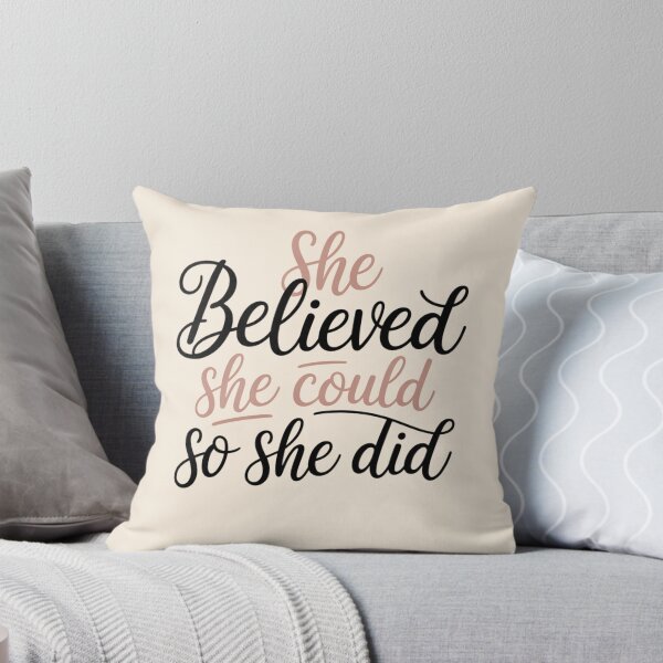Item preview, She Believed She Could So She Did Inspirational Feminist Quote Typography Design designed and sold by ABLAT_CREATIONS.