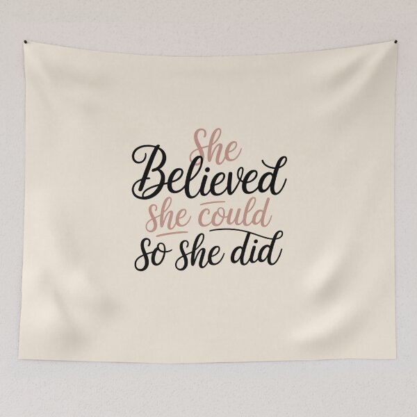 Item preview, She Believed She Could So She Did Inspirational Feminist Quote Typography Design designed and sold by ABLAT-CREATIONS.