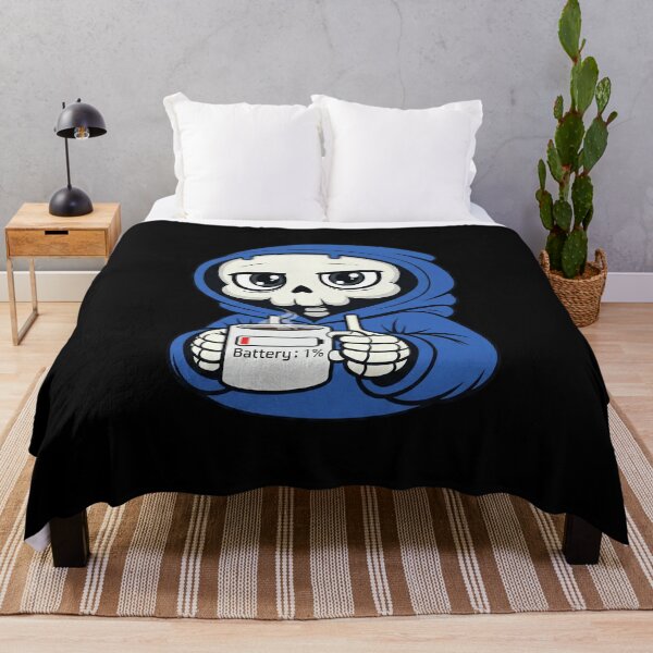Item preview, Battery 1% Skeleton Drinking Coffee designed and sold by laggy-soul-0.