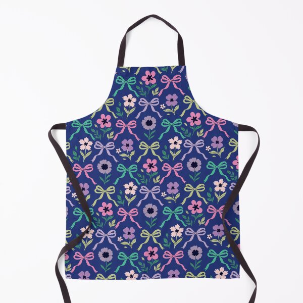 Item preview, flowers and bows on a blue background designed and sold by burbura.