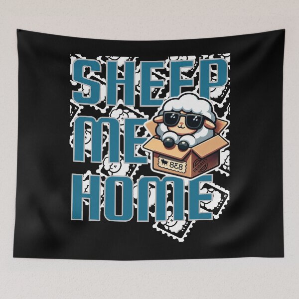 Item preview, Sheep Me Home Funny – Cute Lamb in Box Pun Graphic  designed and sold by justyna-s28.
