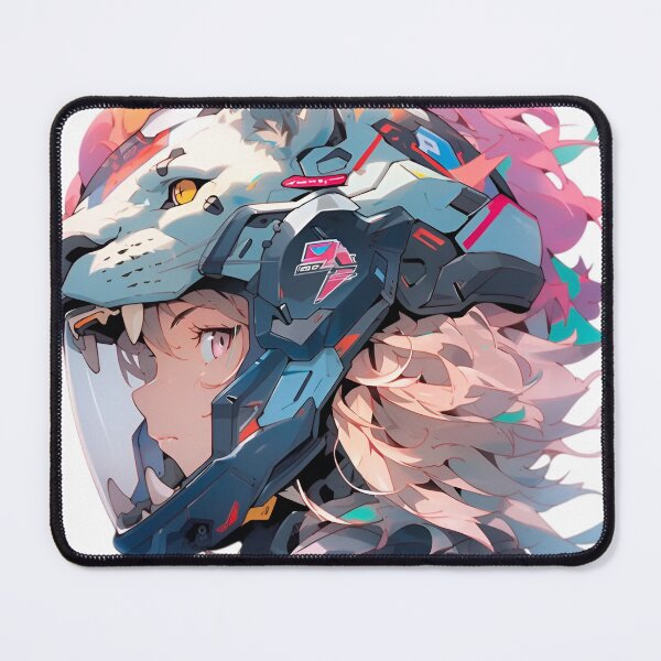 Item preview, Neon Cyber Lioness – Futuristic Anime Mecha Helmet Girl Illustration designed and sold by Dyan4.