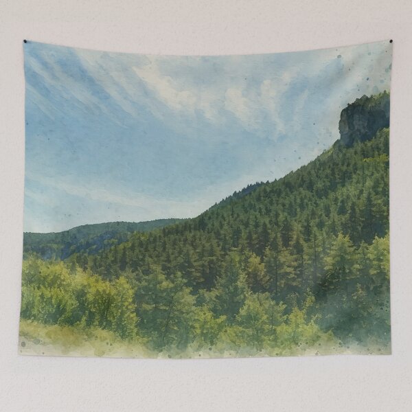 Item preview, Cévennes Mountain Landscape with Forest – Fine Art Photography designed and sold by M.ALK.Watercolor.