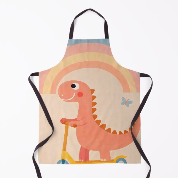 Item preview, Cute Dinosaur on Scooter Nursery Art with Rainbow designed and sold by shopcanva.