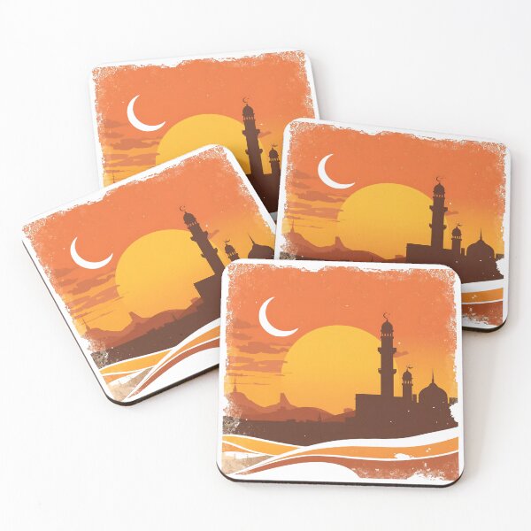 Item preview, Vintage 1970s Style Ramadan Sunset Art designed and sold by WowDezign.