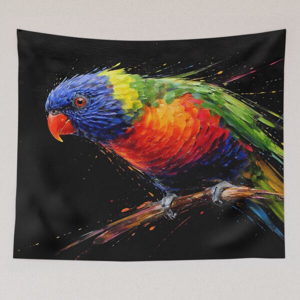 Item preview, Vibrant Rainbow Lorikeet Perched designed and sold by cuprum.