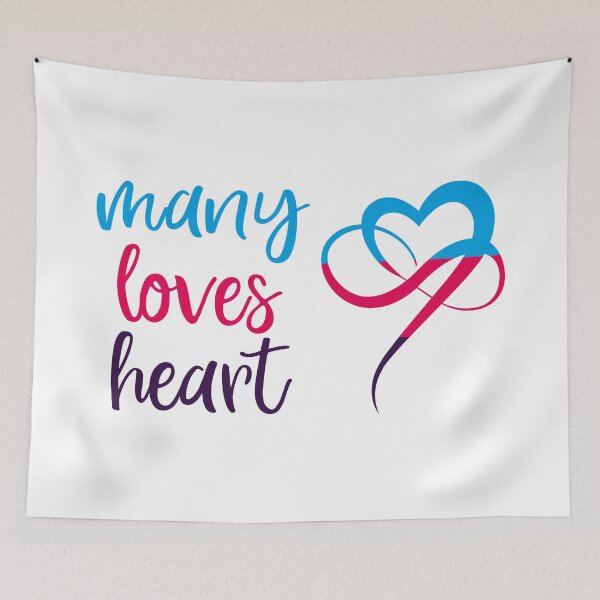 Item preview, many loves heart polyamory pride designed and sold by Carl's Clothing.