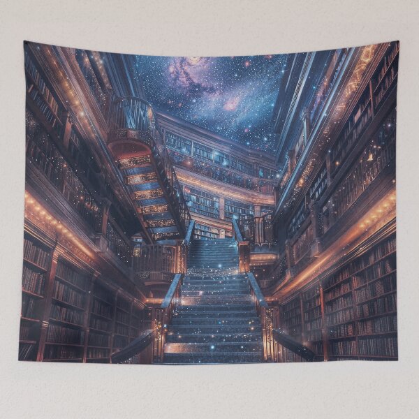 Item preview, Infinite Library Staircase Cosmic Art designed and sold by QuantumDrift.