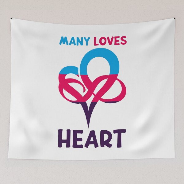 Item preview, Polyamory Flag Design Heart Love Relationship Non-Monogamy designed and sold by Carl's Clothing.