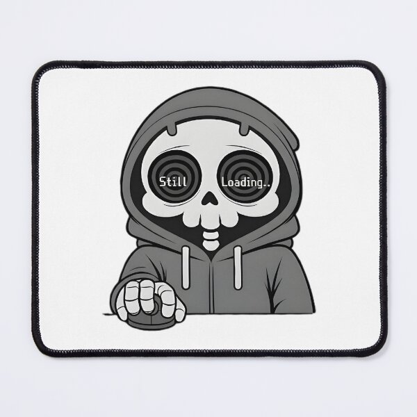 Item preview, Still Loading Gamer Skeleton Black & White Version designed and sold by laggy-soul-0.