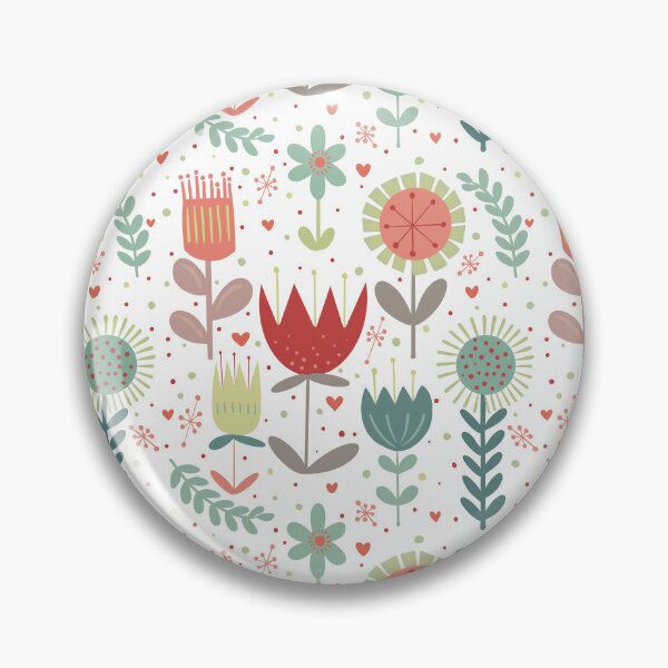 Item preview, Scandi folk art flowers | modern floral design in desaturated colors designed and sold by rose-michele.
