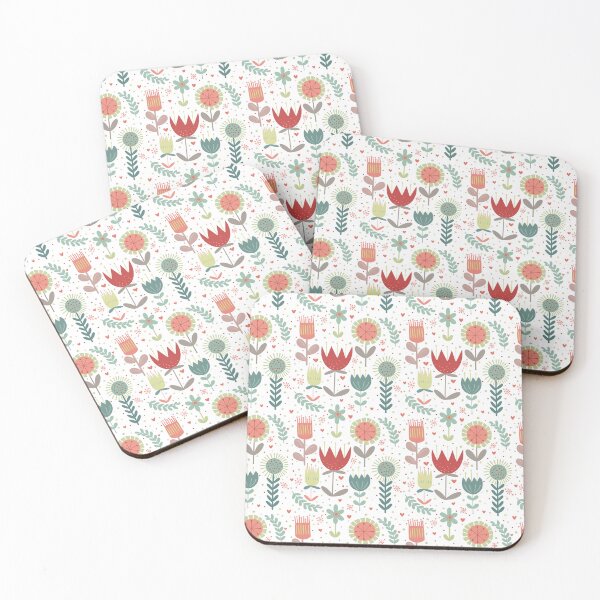 Item preview, Scandi folk art flowers | modern floral design in desaturated colors designed and sold by rose-michele.