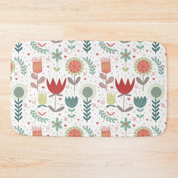 Item preview, Scandi folk art flowers | modern floral design in desaturated colors designed and sold by rose-michele.