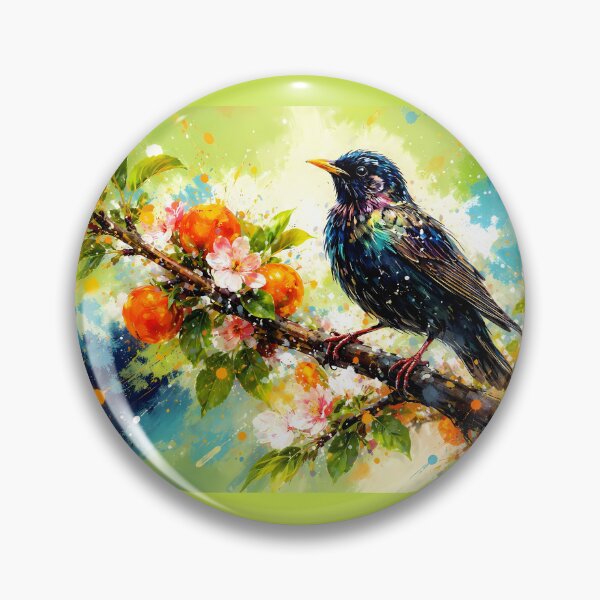 Item preview, Starling on a Fruit Branch designed and sold by cuprum.
