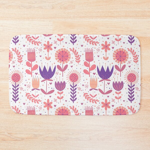Item preview, Scandi folk art flowers | modern floral design in orange & purple designed and sold by rose-michele.