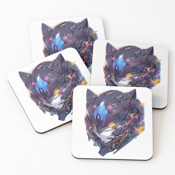 Item preview, Neon Cyber Panther – Futuristic Mecha Cat Helmet Illustration designed and sold by Dyan4.