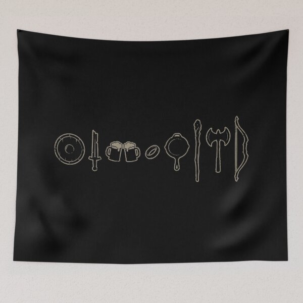 Item preview, Fantasy Fellowship Quest Weapons And Gear Line Art designed and sold by Fenay Designs.