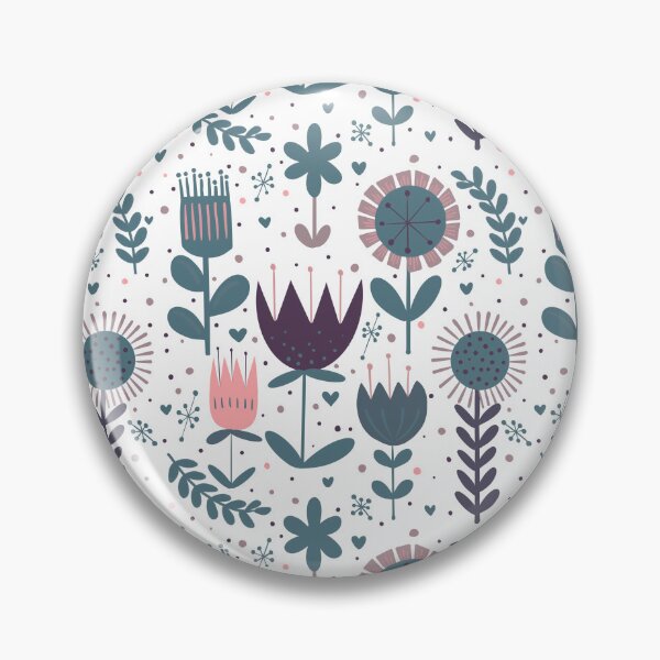 Item preview, Scandi folk art flowers | modern floral design with pink accent designed and sold by rose-michele.