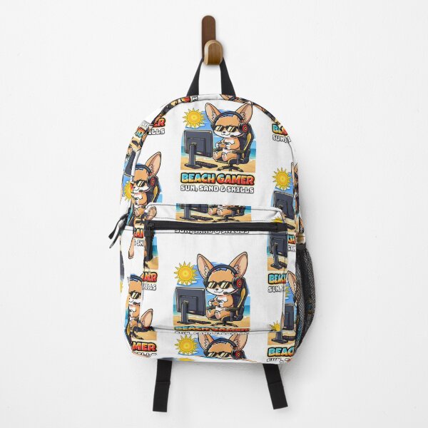Item preview, Beach Gamer - Fennec Fox Gaming on the Beach - Summer Vibes Art - Handcrafted Design designed and sold by AmazingEG.
