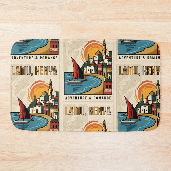 Item preview, Lamu Kenya Retro Vintage Travel Souvenir designed and sold by TravelersGems.