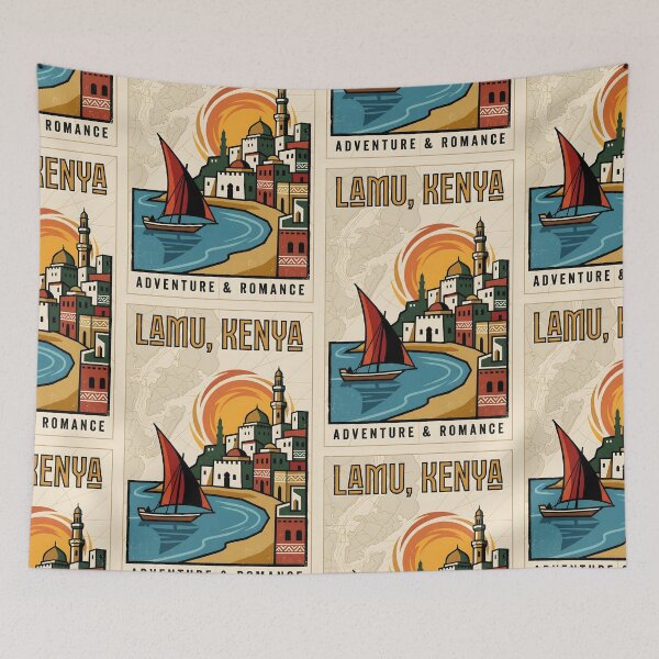 Item preview, Lamu Kenya Retro Vintage Travel Souvenir designed and sold by TravelersGems.