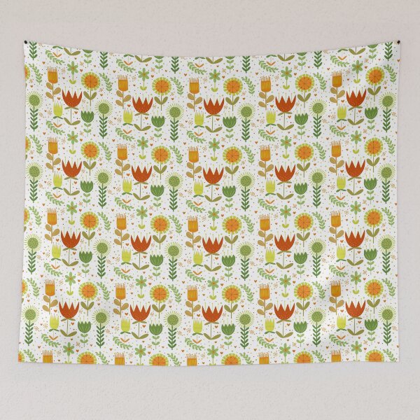 Item preview, Scandi folk art flowers | modern floral design in fall colors designed and sold by rose-michele.
