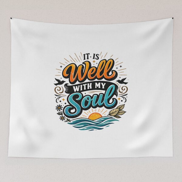 Item preview, IT IS Well WITH MY SOUL - Nautical Sunrise Graphic designed and sold by Faithloveshop.