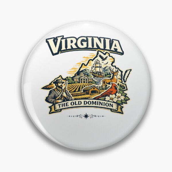 Item preview, Retro Virginia State Silhouette Logo designed and sold by Thehatinthecat.