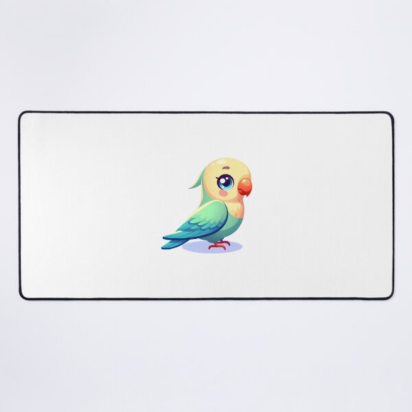 Item preview, Cute cartoon parakeet with vibrant colors and big eyes, ideal for children's illustrations. designed and sold by cave-canvas.
