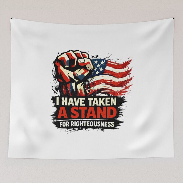 Item preview, I HAVE TAKEN A STAND FOR RIGHTEOUSNESS - Patriotic American Flag Graphic designed and sold by Faithloveshop.
