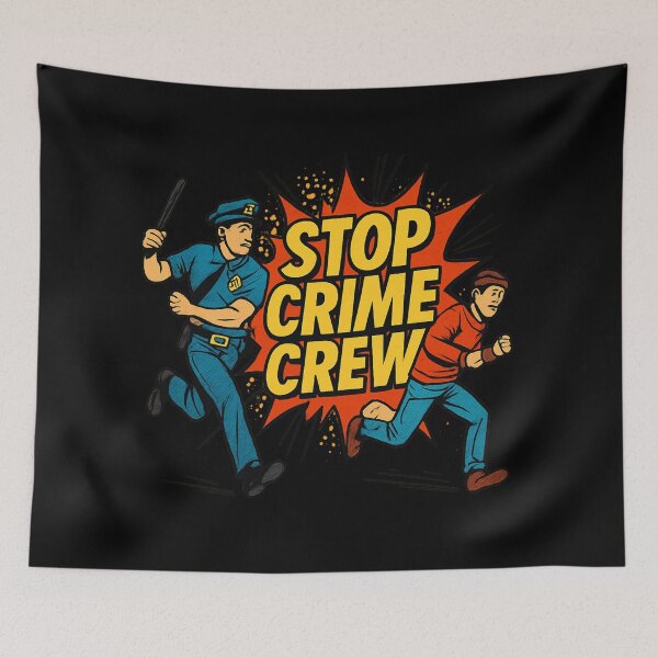 Item preview, Stop Crime Crew - Pop Art Comic Police Chase designed and sold by MKreative Studio.