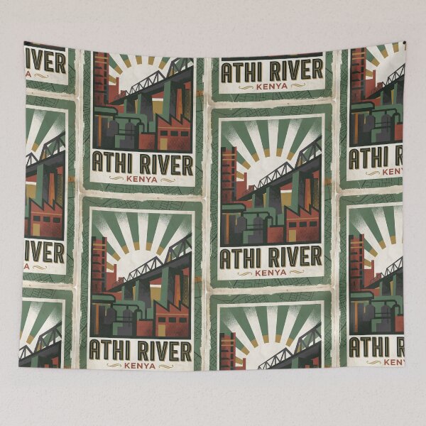 Item preview, Athi River Kenya Retro Vintage Travel Souvenir designed and sold by TravelersGems.