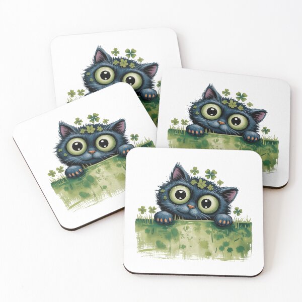 Item preview, Peeking Black Cat with Big Eyes designed and sold by jkrphoto.