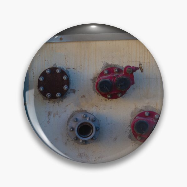 Item preview, Industrial Wall-Mounted Valve Box With Red Handles And Weathered Metal Surface Outdoors designed and sold by Nmallia.