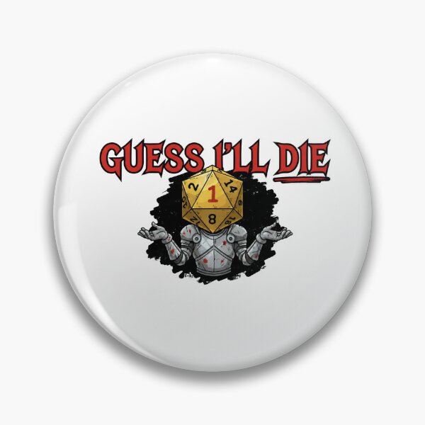 Item preview, Guess Ill Die Critical Fail Blood Splatter RPG Art designed and sold by Fenay Designs.