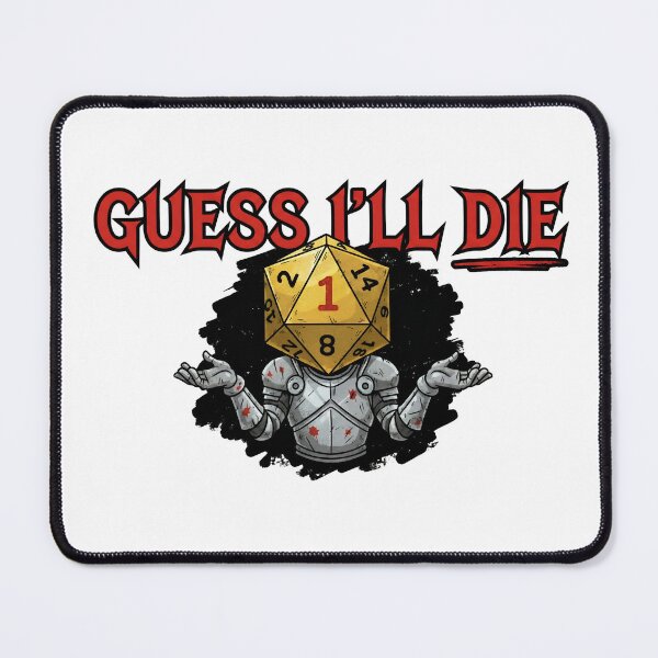 Item preview, Guess Ill Die Critical Fail Blood Splatter RPG Art designed and sold by Fenay Designs.