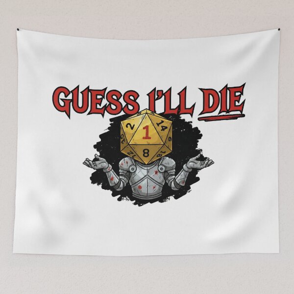Item preview, Guess Ill Die Critical Fail Blood Splatter RPG Art designed and sold by Fenay Designs.