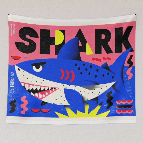 Item preview, Colorful Shark Typography designed and sold by lautir.