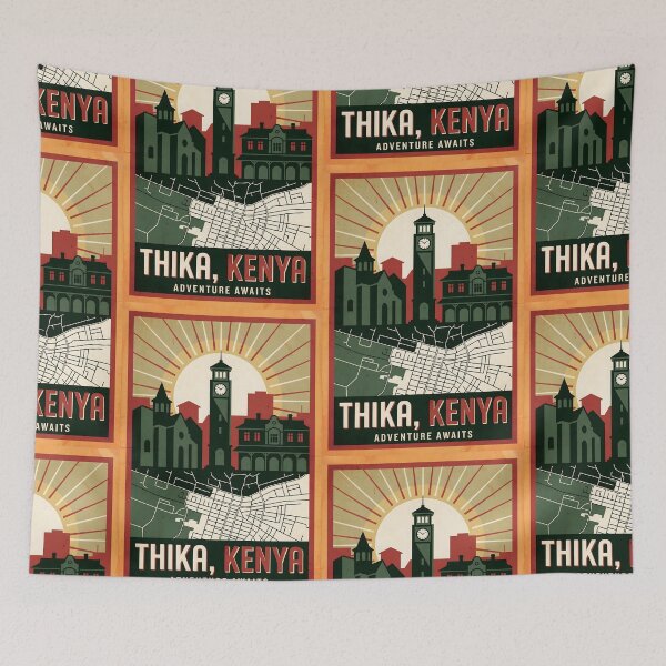 Item preview, Thika Kenya Retro Vintage Travel Souvenir designed and sold by TravelersGems.