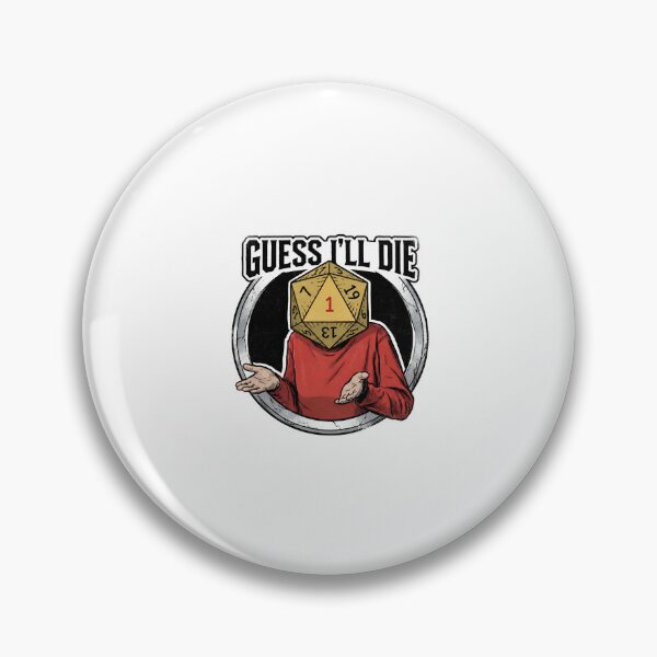 Item preview, Guess Ill Die Funny D20 Dice Head RPG Gamer designed and sold by Fenay Designs.