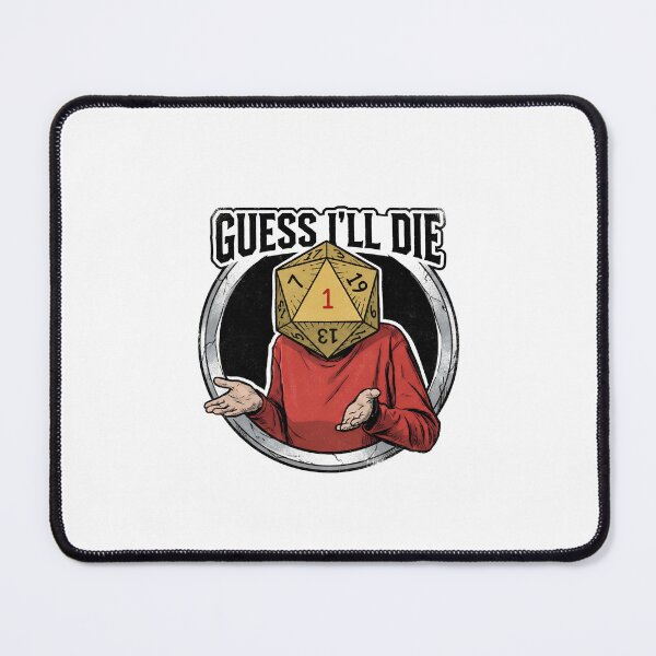 Item preview, Guess Ill Die Funny D20 Dice Head RPG Gamer designed and sold by Fenay Designs.