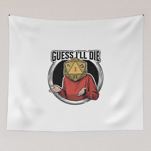 Item preview, Guess Ill Die Funny D20 Dice Head RPG Gamer designed and sold by Fenay Designs.