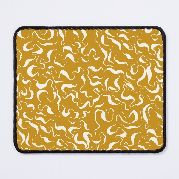 Item preview, Mustard Ochre Organic Abstract Wavy Pattern designed and sold by artievarudzite.