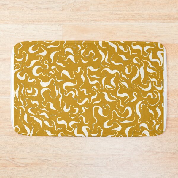 Item preview, Mustard Ochre Organic Abstract Wavy Pattern designed and sold by artievarudzite.